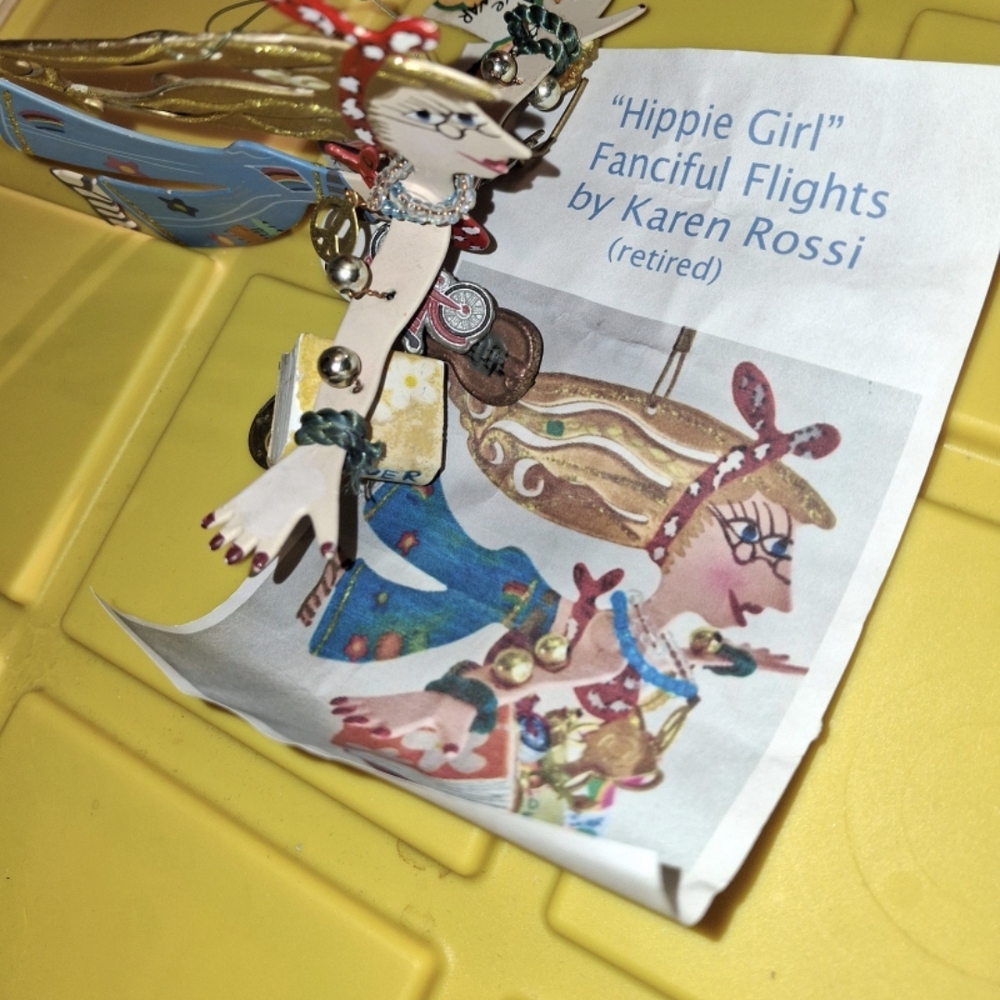 Retired Hippie Girl Ornament by Karen Rossi